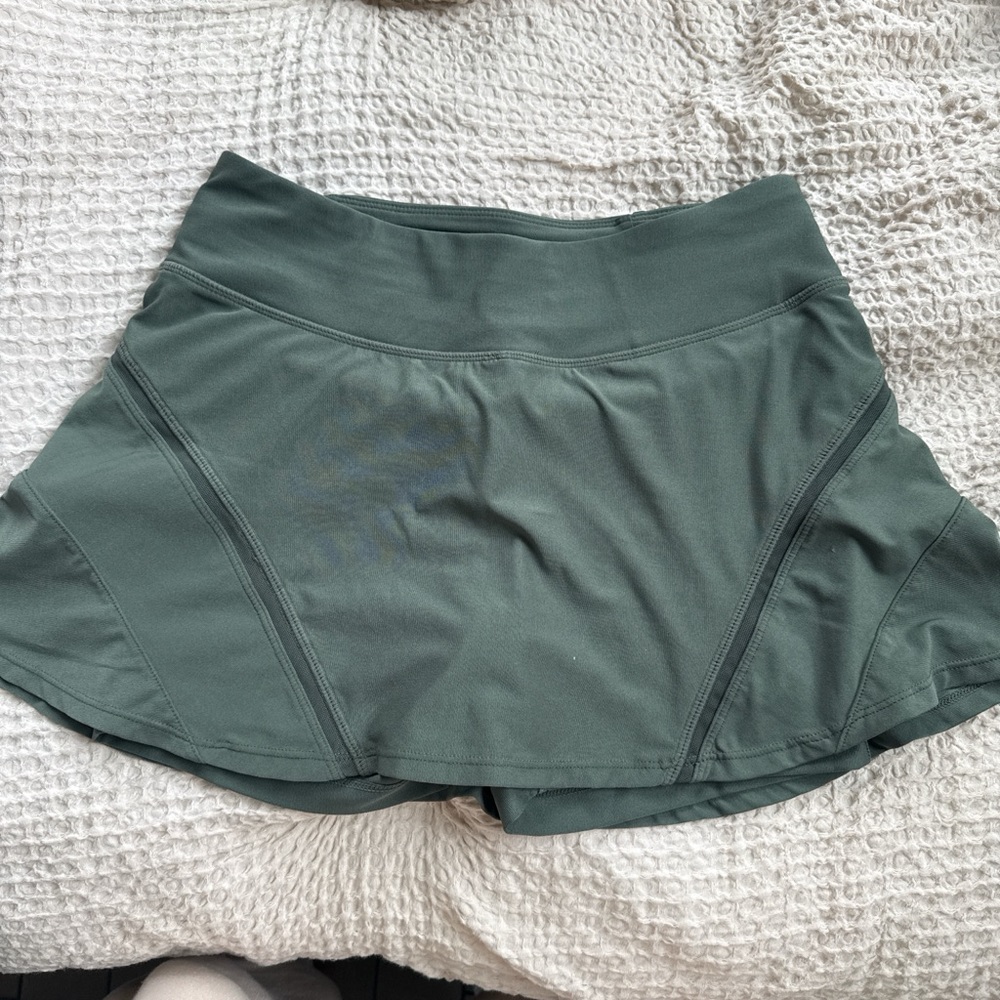 Elegant Forest Green Skater Skirt
